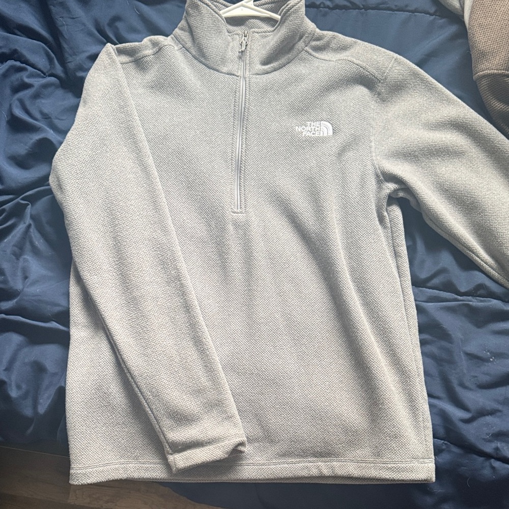 The North Face Men's Zip-Up Sweater in Light Gray